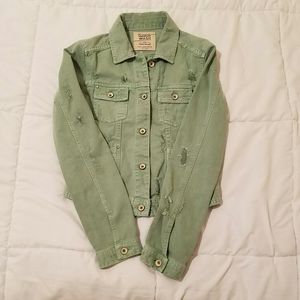 Zara Trafaluc Green Ripped Jacket